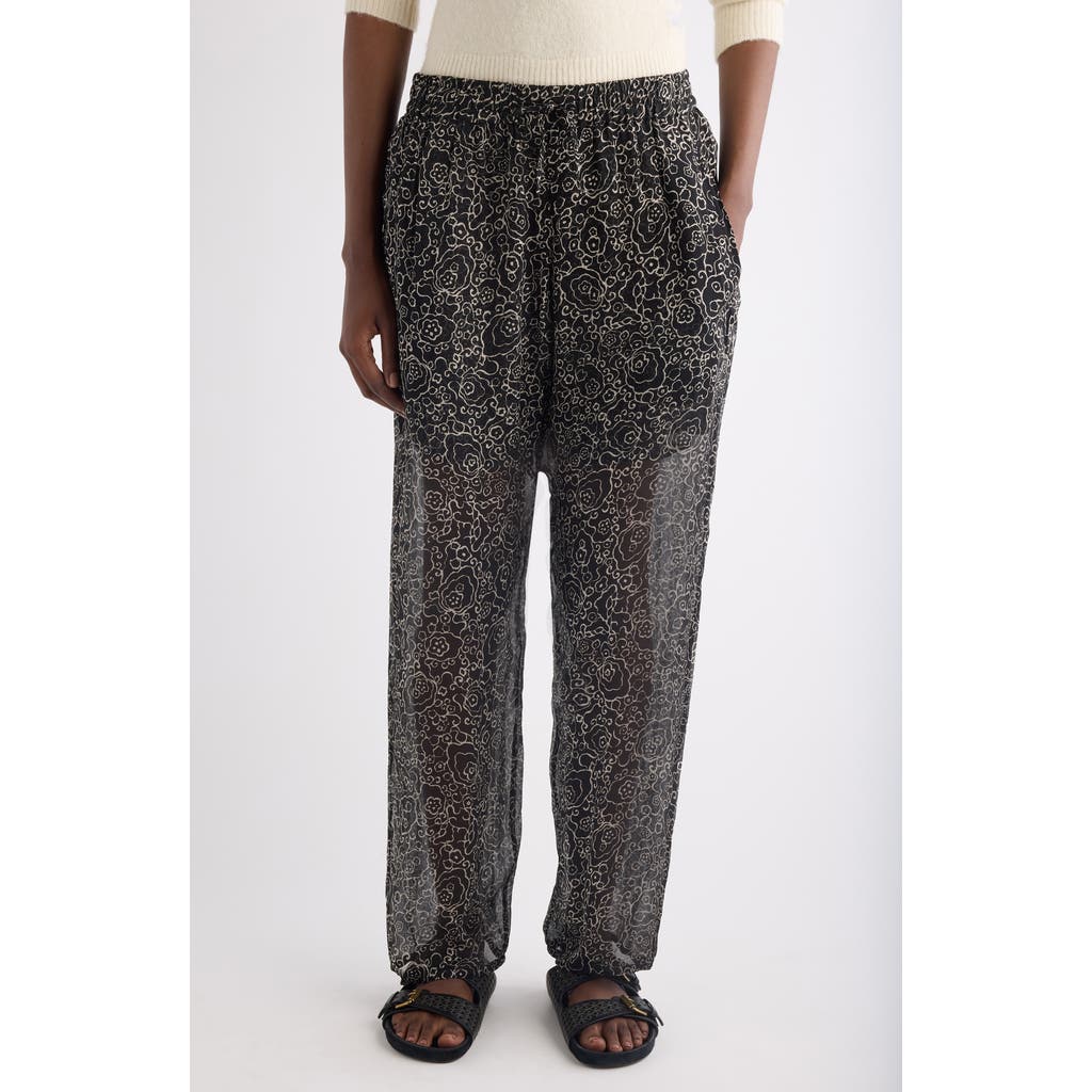Isabel Marant Étoile Lydna Print Drawstring Straight Leg Pants In Brown