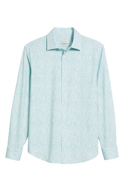 Bugatchi Jimmy Ooohcotton® Leaf Print Button-up Shirt In Menthol