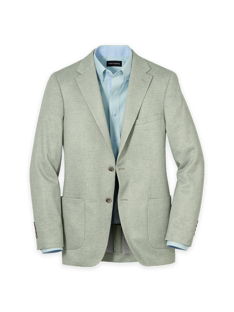 Cotton Blend Single Breasted Notch Lapel Knit Sport Coat