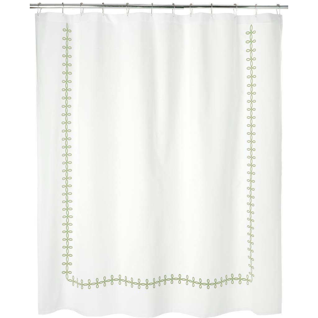 Matouk Gordian Knot Cotton Shower Curtain In Spring Green