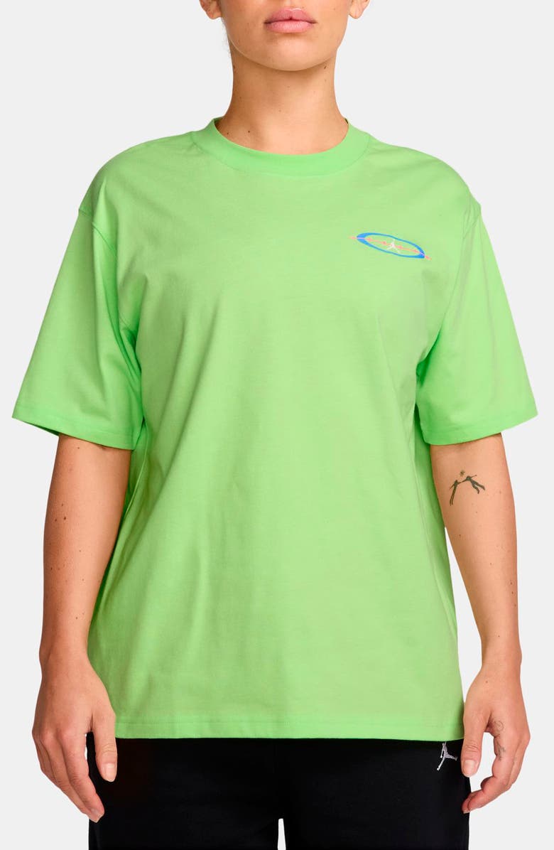 Jordan Jumpman Oversize Graphic T-Shirt, Main, color, Key Lime/ Blue/ White