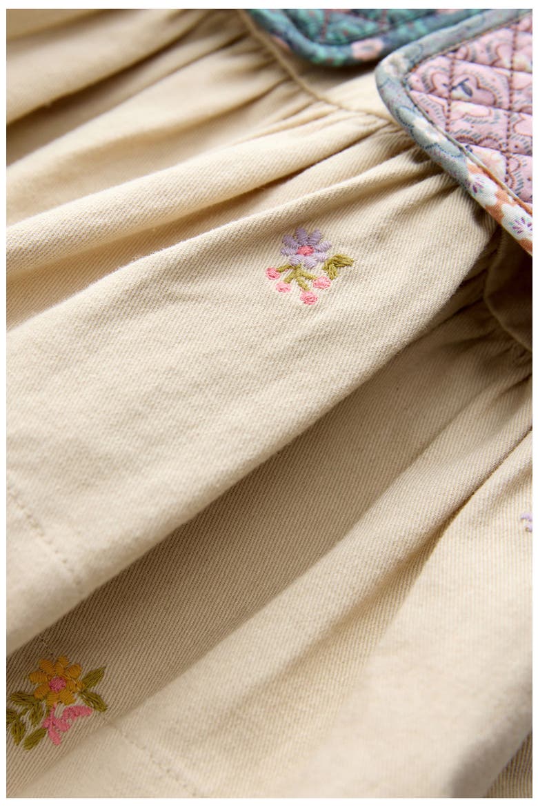 Quilted Vest & Embroidered Long Sleeve Dress Set, Alternate, color, NEUTRAL