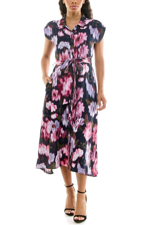 Floral Short Sleeve Shirtdress