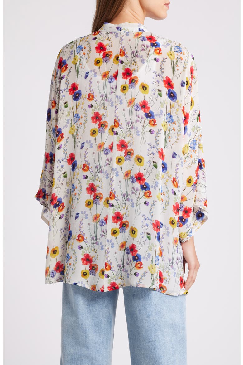 Floral Open Front Jacket, Alternate, color, WHITE MULTI