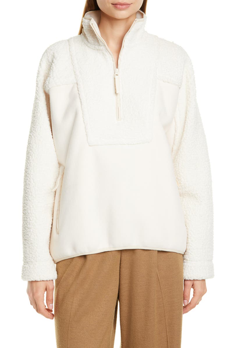 Vince Mix Media Half-Zip Pullover Top, Main, color,