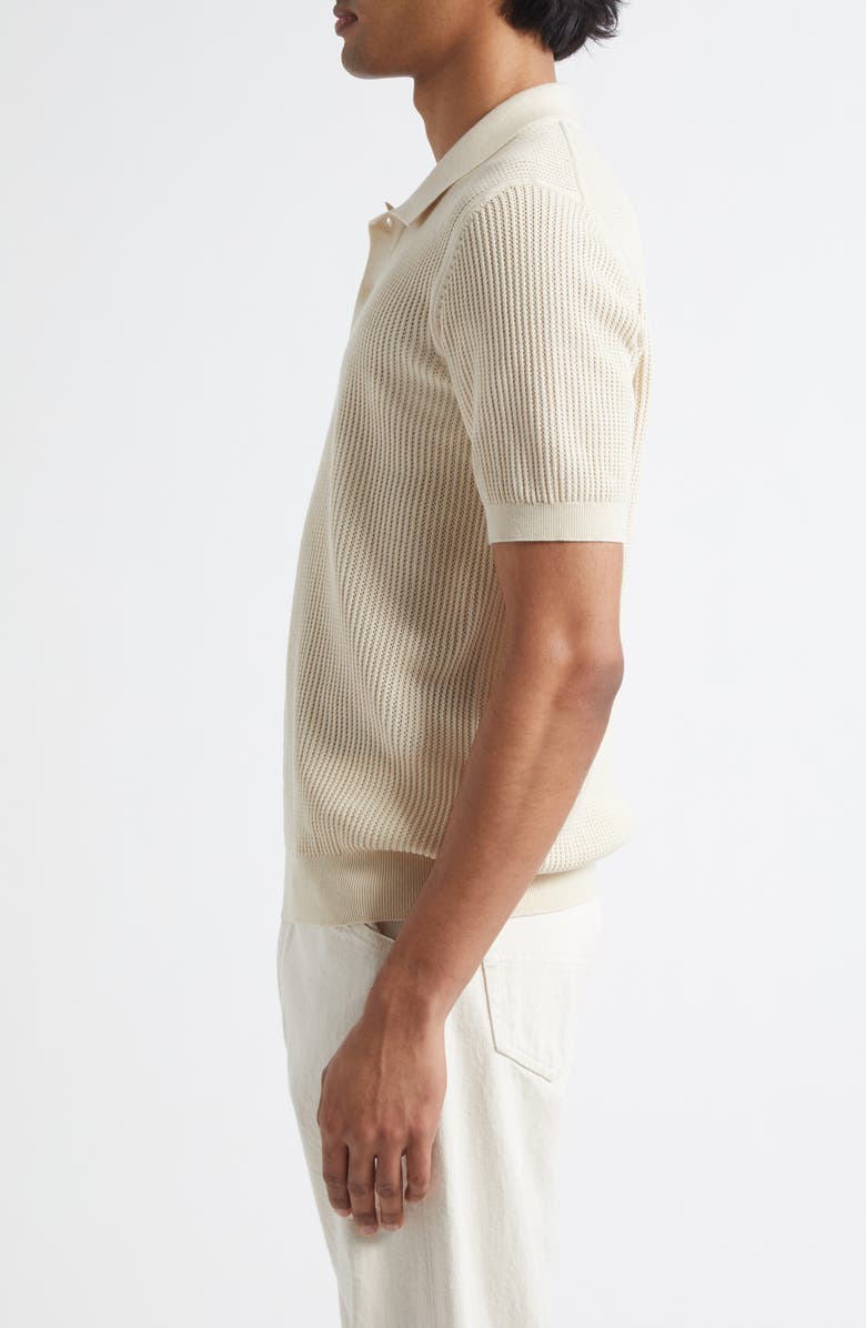 Sunspel Mesh Stitch Polo Sweater, Alternate, color,