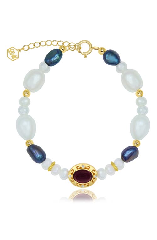 La Meno Galaxy Freshwater Pearl Bracelet In Multi