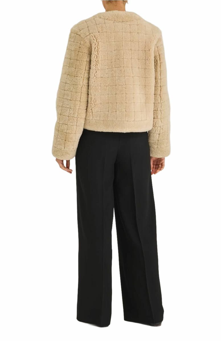 Rebecca Taylor Quilted Stitch Shearling Jacket, Alternate, color,
