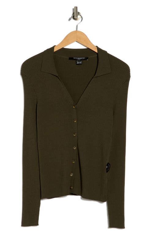 French Connection Marlo Collared Cardigan In Green