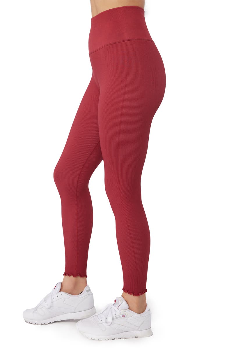 Spiritual Gangster Love Sculpt Rib Ruffle Cuff Leggings, Alternate, color, 
