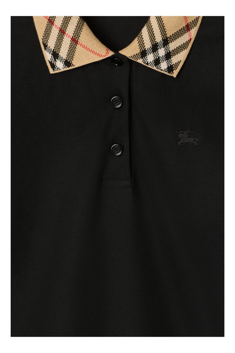 Check Collar Cotton Polo Shirt, Alternate, color, Black
