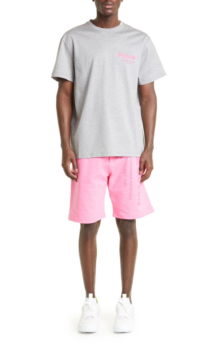 McQueen Embroidered Logo Cotton T-Shirt, Alternate, color,