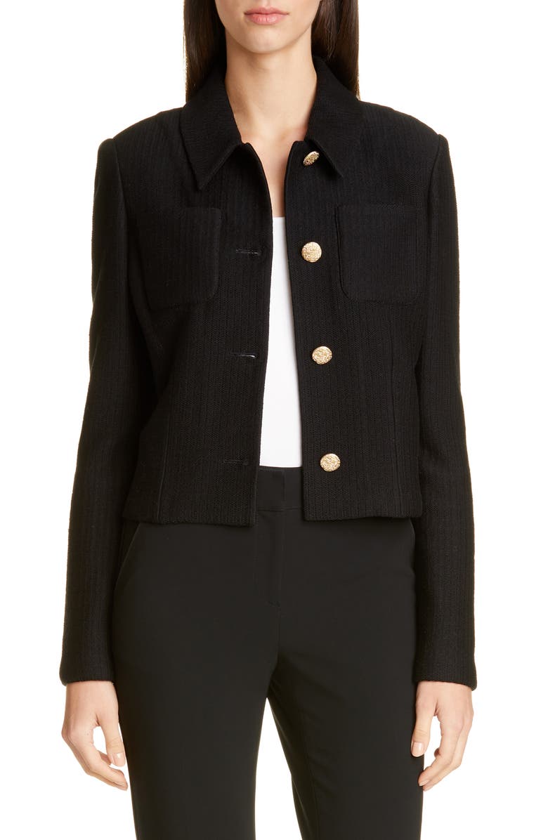 St. John Collection Float Jacquard Knit Jacket, Main, color,