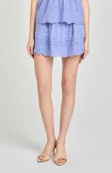 x Hannah Lovey Porter Goldie Eyelet Detail Cotton Miniskirt (Nordstrom Exclusive)