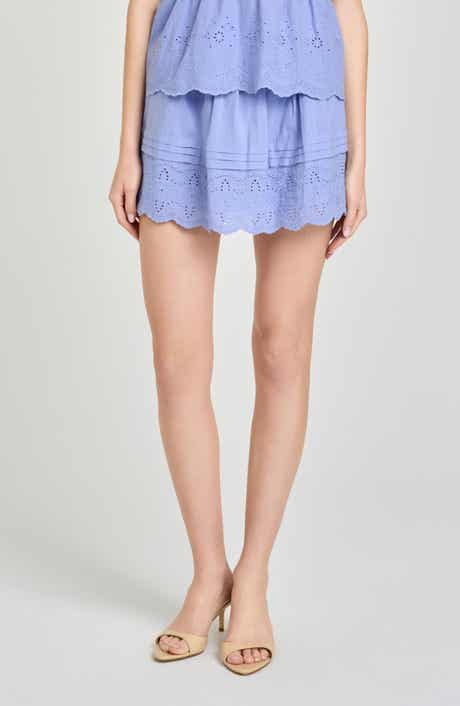 x Hannah Lovey Porter Goldie Eyelet Detail Cotton Miniskirt (Nordstrom Exclusive)