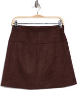 MAX STUDIO Faux Suede A-Line Miniskirt