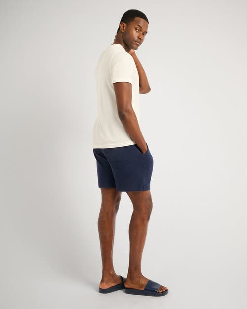 Onia Classic Pull On Linen Shorts 6 Vintage Indigo In Blue