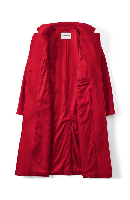 Lands' End Wool Wrap Long Coat In Red