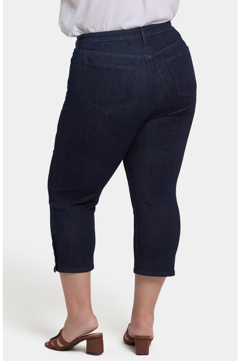 Joni Button Hem High Waist Relaxed Capri Jeans, Alternate, color, RINSE