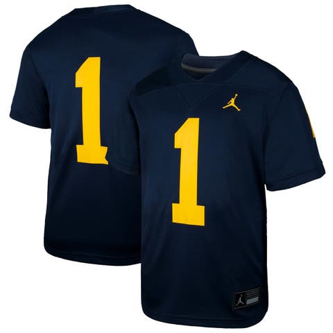 Toddler Jordan Brand #1 Navy Michigan Wolverines Untouchable Replica Game Jersey