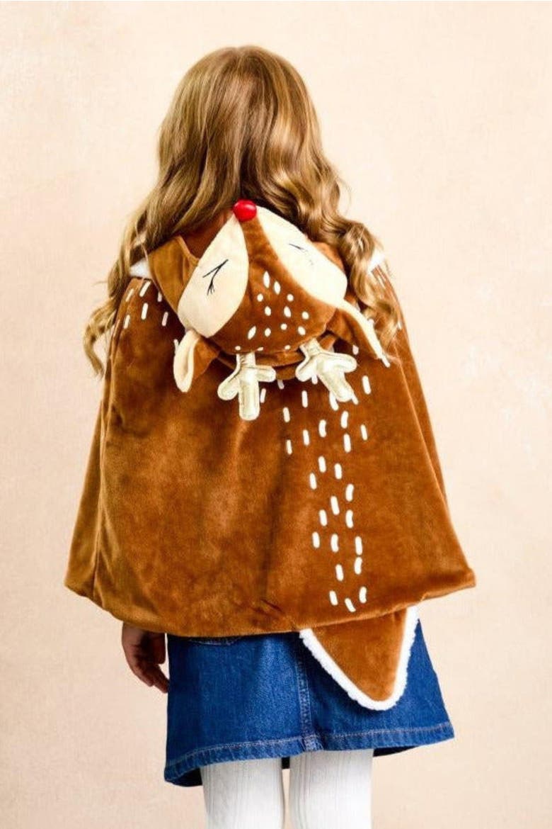 Reindeer Cape for Girls, Alternate, color, Beige