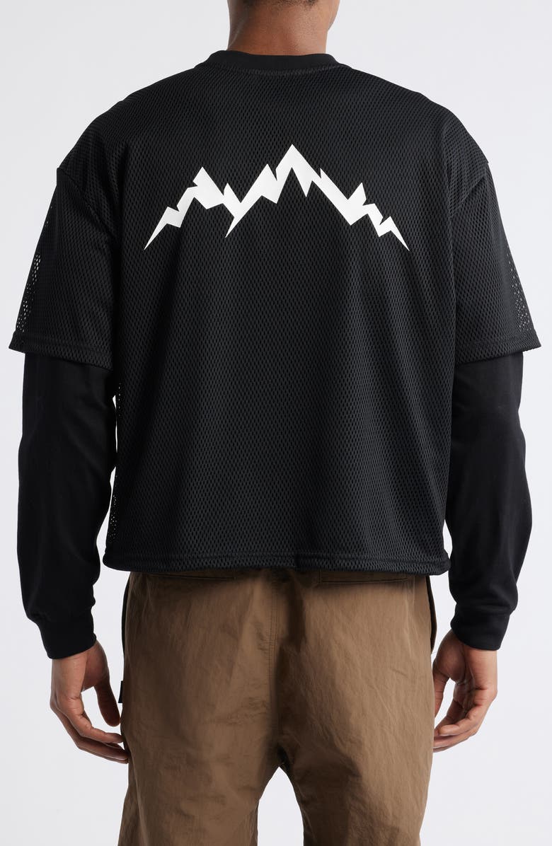 Afield Out Mesh Jersey Top, Alternate, color, Black