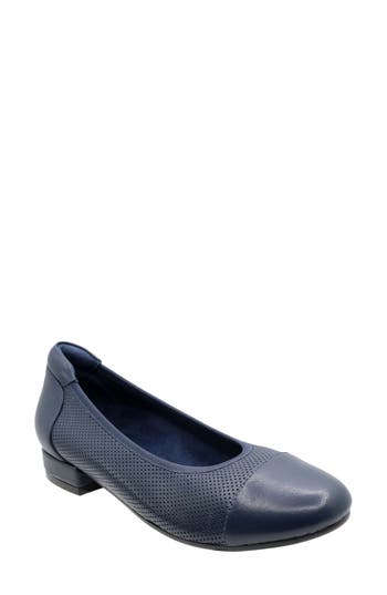 David Tate Wide Width Naomi Ballet Flat In Blue