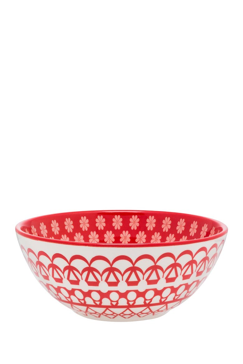 MANHATTAN COMFORT Full Bowl 6 Large Dinner 20.29 oz. Soup Bowls - Red ...