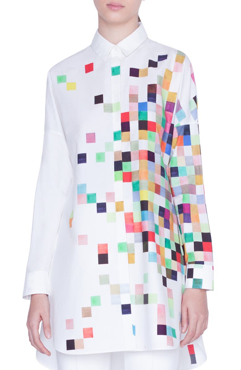 Akris punto Pixel Print Tunic Shirt, Main, color, 
