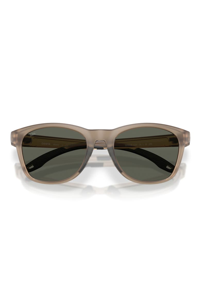 Aleta 54mm Polarized Round Sunglasses, Alternate, color, MATTE BROWN SMOKE / GRAY 580G