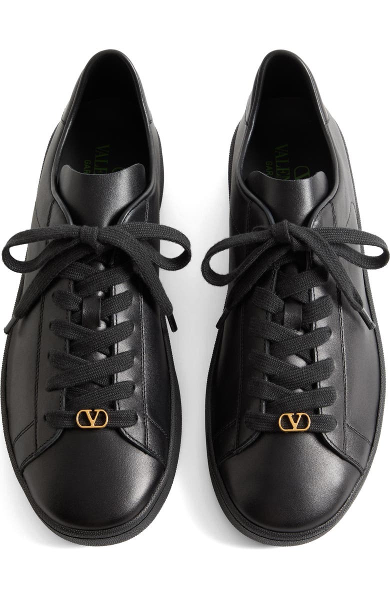 Valentino Garavani Calfskin Leather Sneaker, Alternate, color, Nero/ Green/ Nero