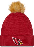New Era Women's New Era Cardinal Arizona Cardinals Snowy Cuffed Knit Hat with Pom