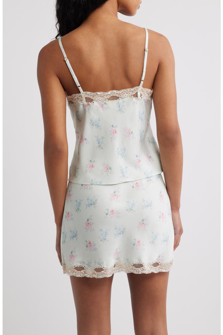 Lamora Lace Trim Satin Camisole, Alternate, color, EUCALYPTUS