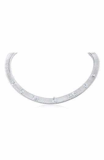 Scattered Cubic Zirconia Omega Chain Necklace (Nordstrom Exclusive)