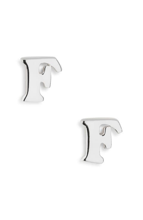 Block Letter Initial Stud Earrings