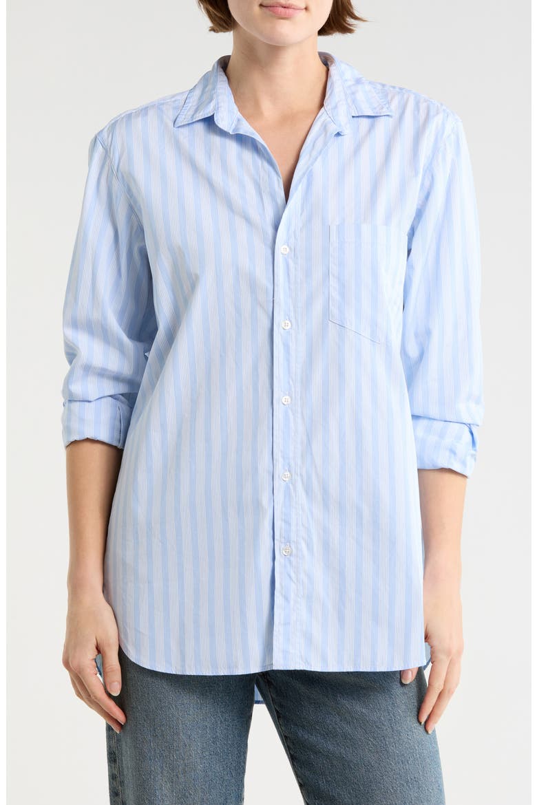 Joedy Stripe Cotton Button-Up Shirt, Main, color, LIGHT BLUE MULTI STRIPE
