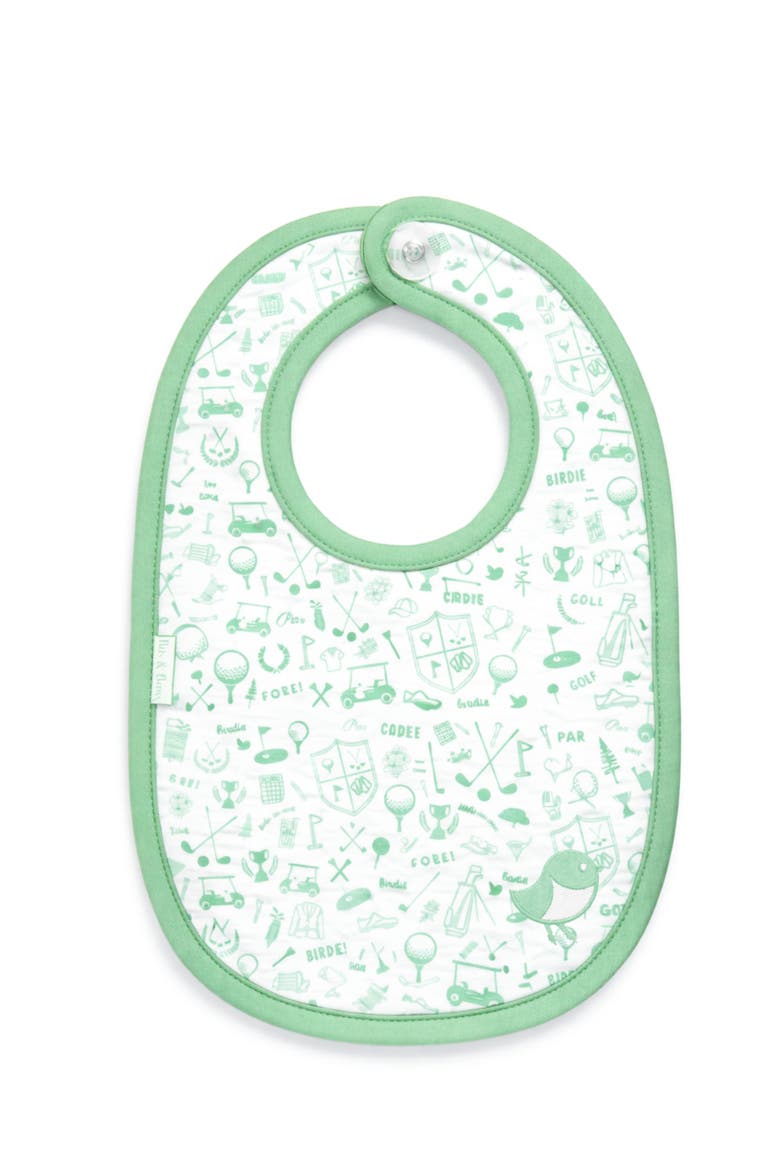 Golf Print Bib, Alternate, color, Green/White