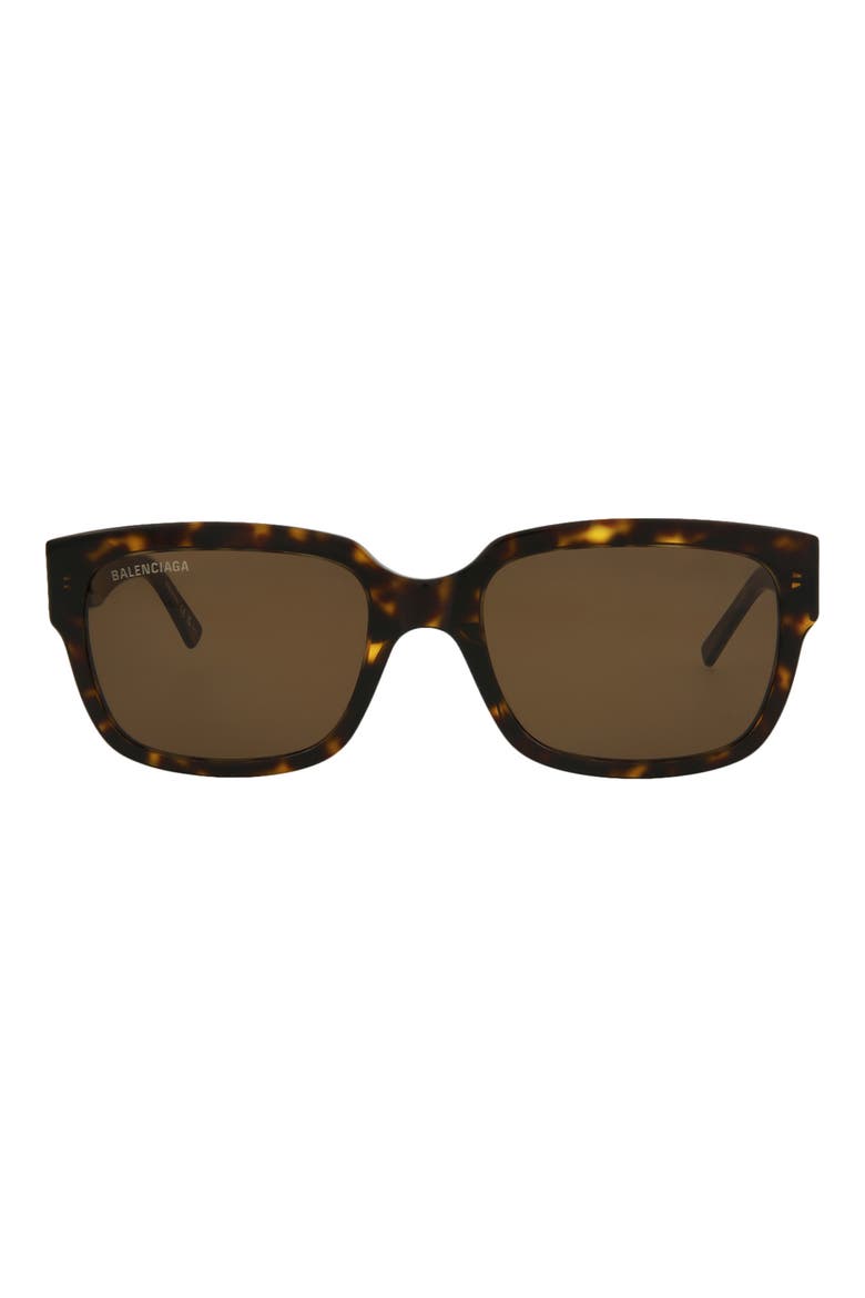 55mm Rectangle Sunglasses, Main, color, HAVANA HAVANA BROWN