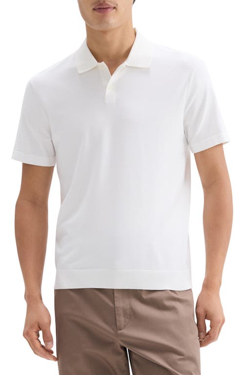 Theory Goris Grid Light Performance Polo In White
