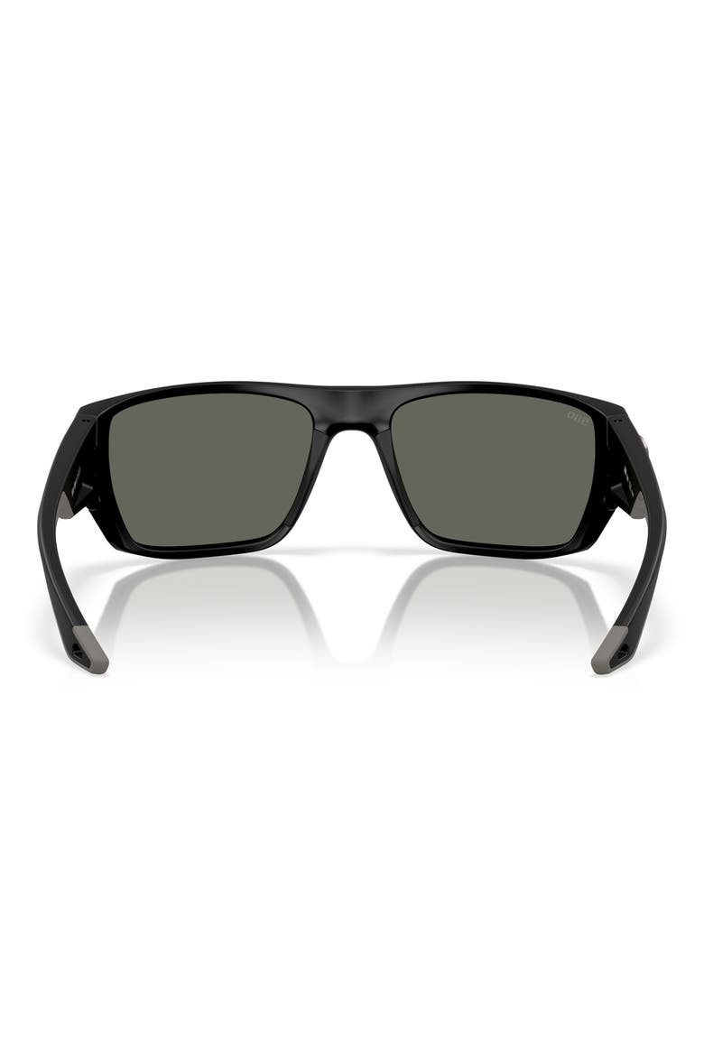 Finlet 59mm Polarized Rectangular Sunglasses, Alternate, color, MATTE BLACK/ GRAY 580G