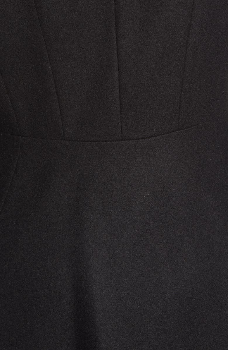 Via Spiga Double Breasted Fit & Flare Coat with Faux Fur Collar, Alternate, color, 