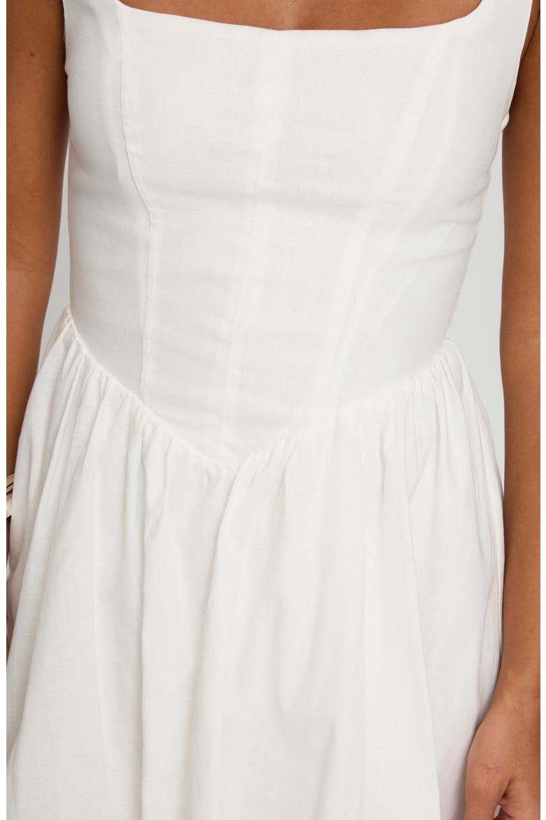 Martie Stretch Cotton Fit & Flare Minidress, Alternate, color, WHITE