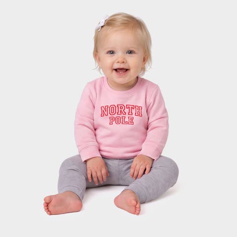 North Pole Varsity Outlines Infant Crew Fleece Sweatshirt