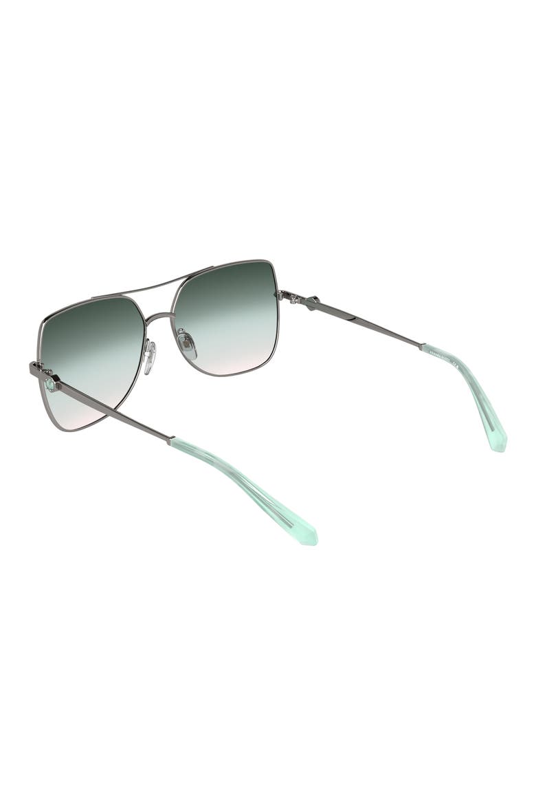 Davie 60mm Gradient Aviator Sunglasses, Alternate, color, RUTHENIUM