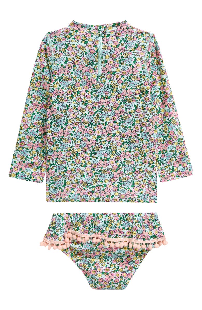 Shade Critters Kids' Floral Long Sleeve Two-Piece Rashguard Swimsuit, Alternate, color,