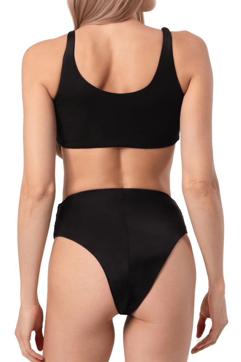 Celeste Hand Beaded Bikini Top, Alternate, color, Black