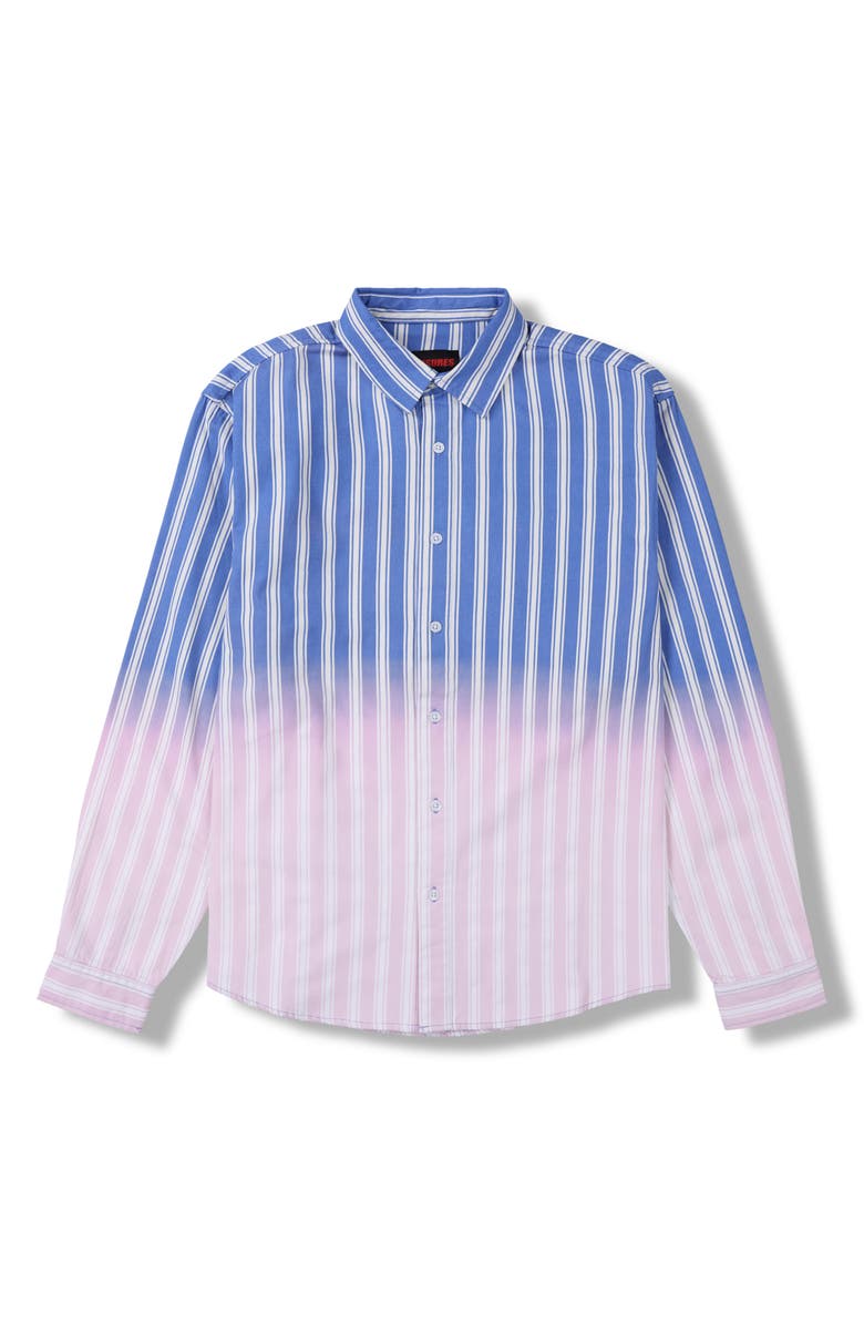 PLEASURES Fade Stripe Ombré Button-Up Shirt, Alternate, color, 