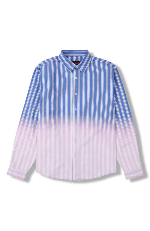 Pleasures Regular Fit Ombre Button Front Shirt In Blue