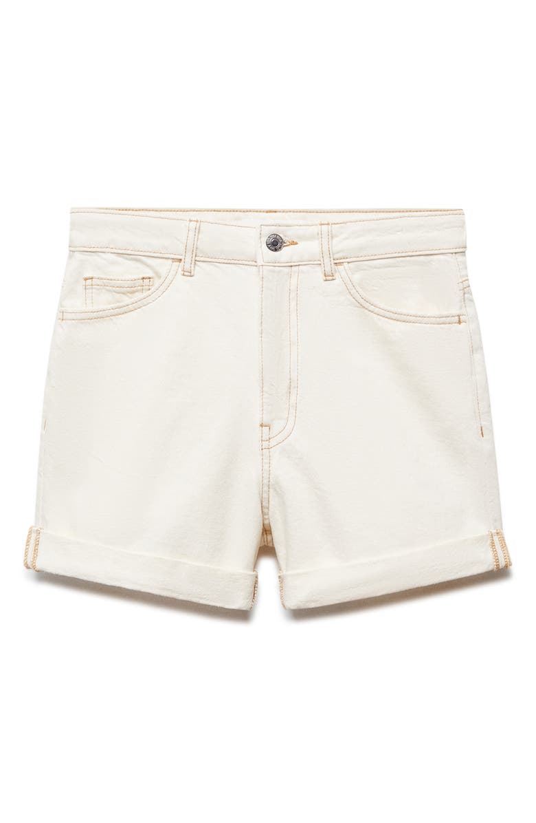 MANGO High Waist Denim Shorts, Alternate, color, 