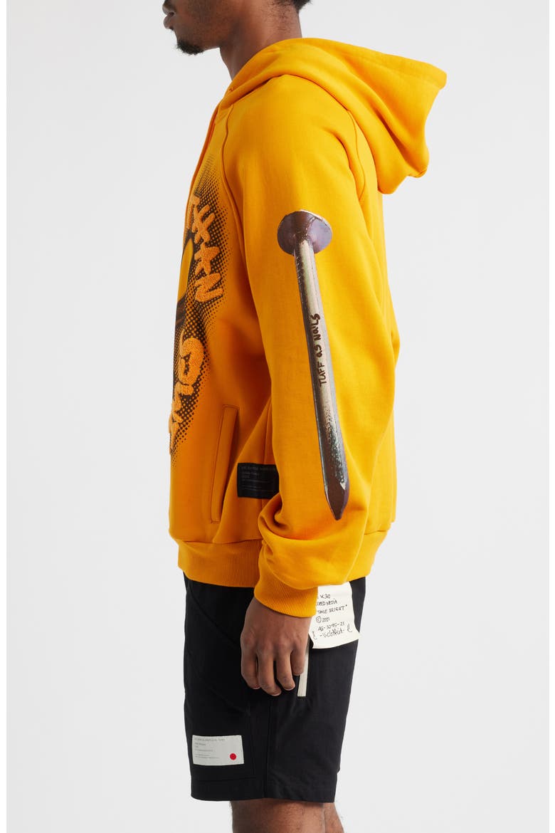 Tuff As Nails Cotton French Terry Graphic Hoodie, Alternate, color, CITRUS